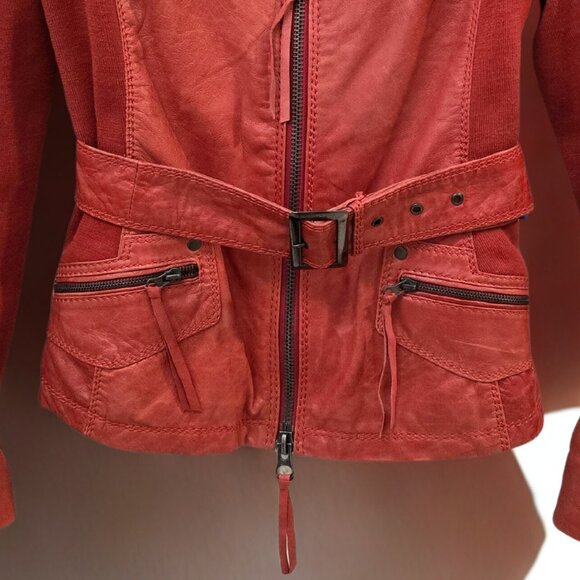 Flora Smith Leather Bomber Jacket Size 42 Excellent Condition - Picture 3 of 15
